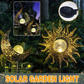 Solar Garden Stake Light with Crackle Glass Ball, Metal Frame - Moon Design - view 2