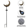 Solar Garden Stake Light with Crackle Glass Ball, Metal Frame - Moon Design - view 5