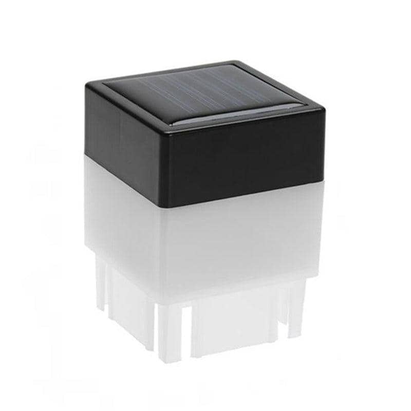 Solar LED Fence Post Light, Waterproof Square Garden Lamp - Warm White