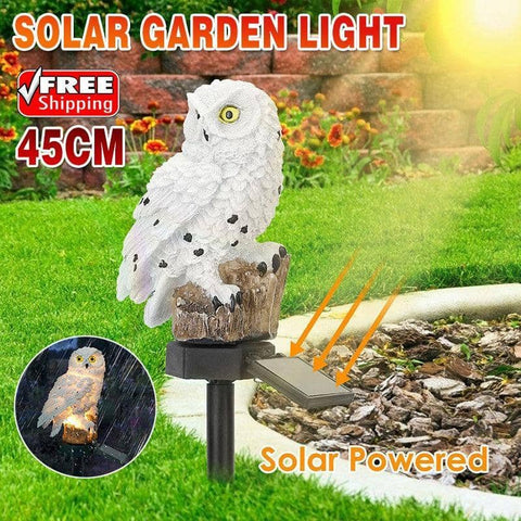 Solar Owl Garden Light, Waterproof LED Lawn Ornament, 45 cm
