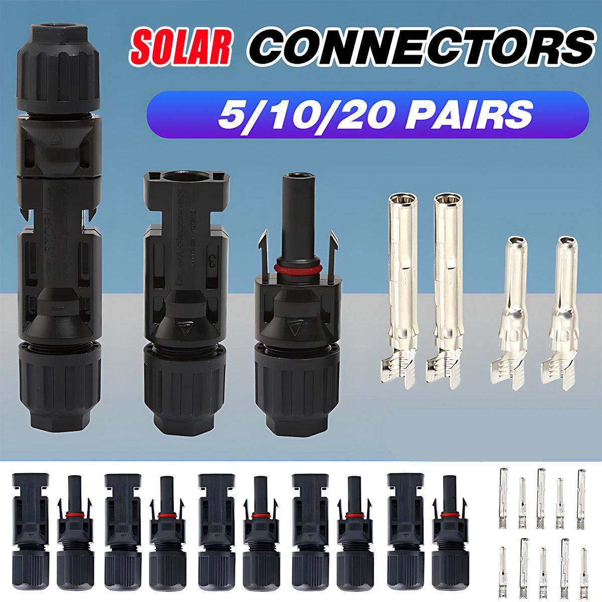 Solar Panel Cable Connectors, 30A IP67 Male and Female - 20 Pairs - view 2