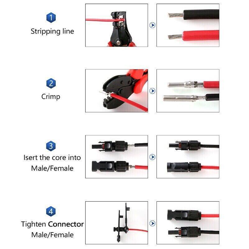 Solar Panel Cable Connectors, 30A IP67 Male and Female - 20 Pairs - view 4