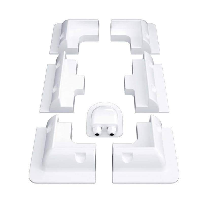 Solar Panel Corner Mounting Brackets Kit - 7 Piece Set, White