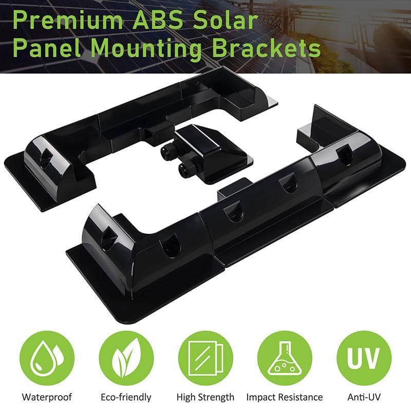 Solar Panel Corner Mounting Brackets Kit - 7 Piece Set, White - view 4