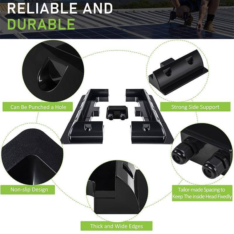 Solar Panel Corner Mounting Brackets Kit - 7 Piece Set, White - view 5