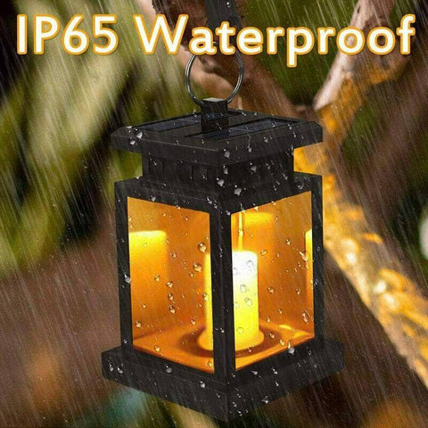 Solar Retro Hanging Light - Black, 20 LED Warm White, Waterproof
