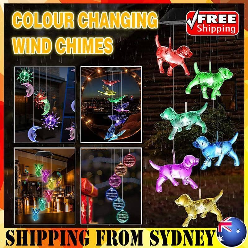 Solar Wind Chime LED Light, Colour Changing - Angel - view 2