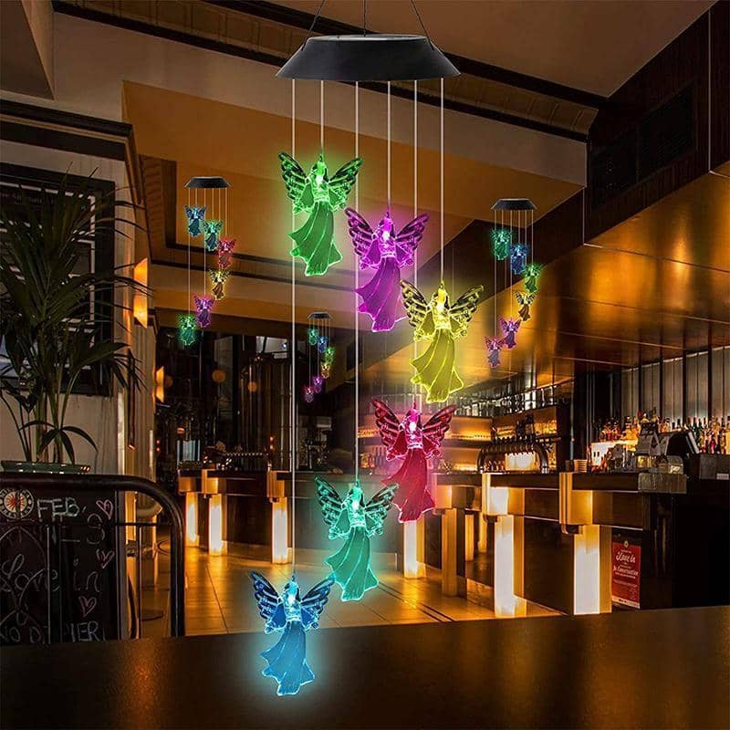 Solar Wind Chime LED Light, Colour Changing - Angel - view 5
