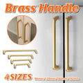 Solid Brass Cabinet Handle, 96 mm Hole Spacing - Brushed Brass - view 2