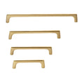 Solid Brass Cabinet Handle, 96 mm Hole Spacing - Brushed Brass - view 3