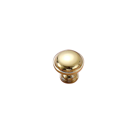 Solid Brass Cabinet Knob, 28 mm Diameter - Gold
