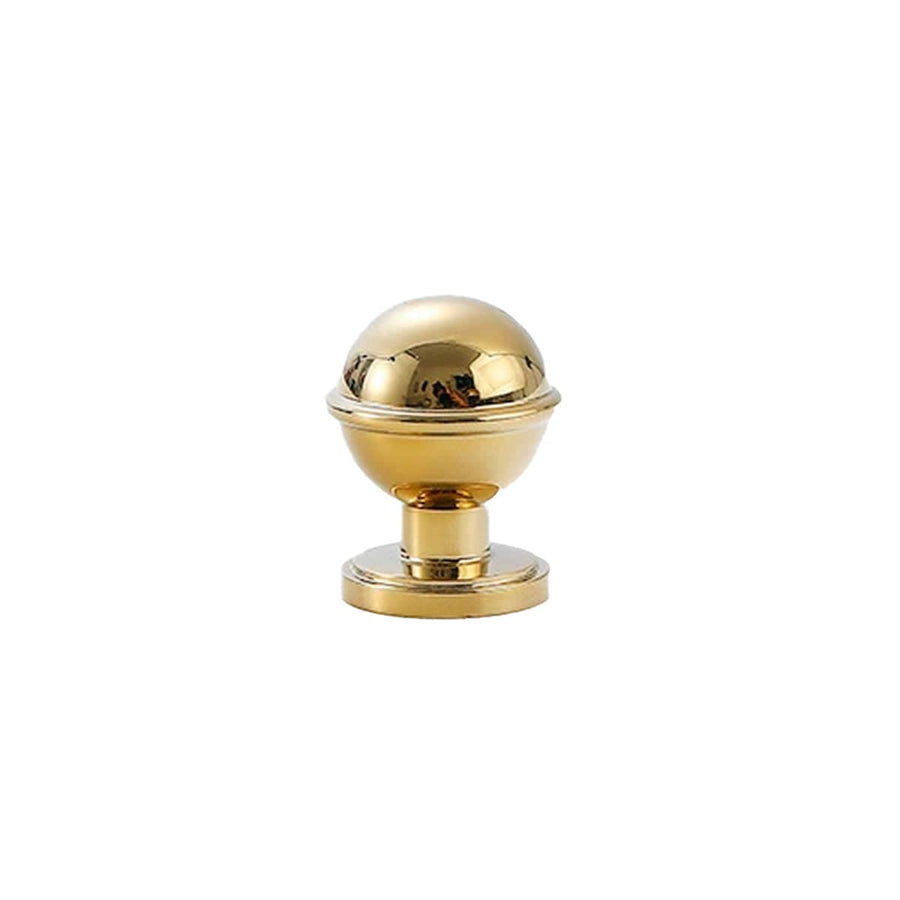 Solid Brass Cabinet Knob, Single Hole - Gold, 26mm Ball Style