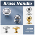 Solid Brass Cabinet Knob, Single Hole - Gold, 26mm Ball Style - view 2