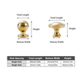 Solid Brass Cabinet Knob, Single Hole - Gold, 26mm Ball Style - view 4