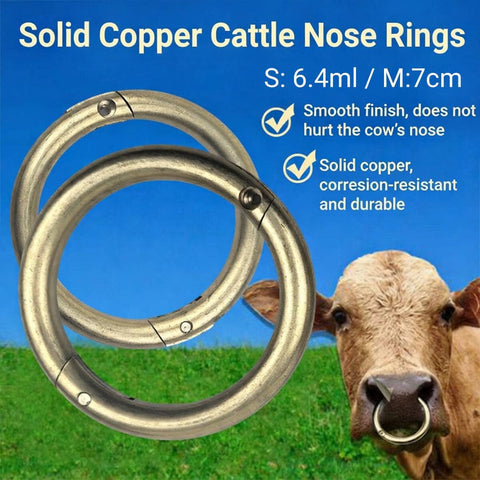 Solid Brass Cattle Nose Ring for Livestock - Small (6.4 cm) - view 2