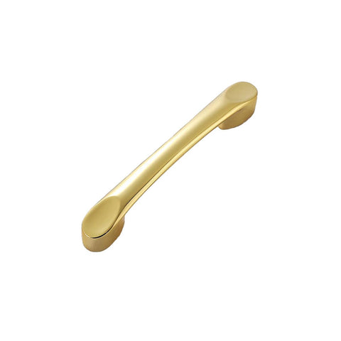 Solid Brass Wardrobe Handle Cabinet Door Pull Bright Gold - Type A, 96 mm Hole Spacing