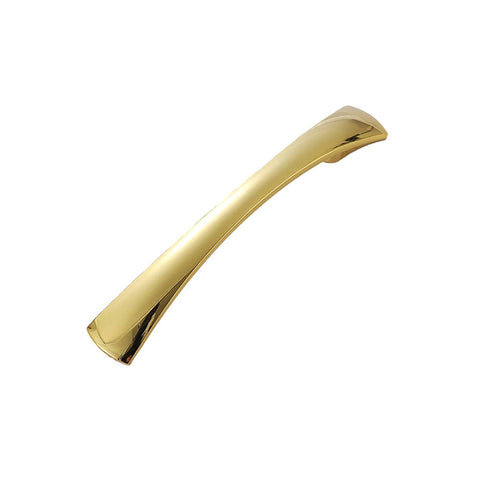 Solid Brass Wardrobe Handle Cabinet Door Pull Bright Gold - Type B, 96 mm Hole Spacing