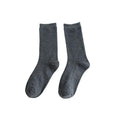 Solid Colour Cotton Crew Socks for Women - Grey 4 Pairs