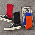 Solid Colour Cotton Crew Socks for Women - Orange 1 Pair - view 3