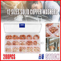 Solid Copper Sump Plug Washer Seal Kit, 280 Piece, 12 Sizes