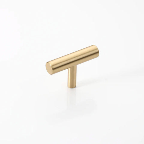 Solid Copper T-Bar Cabinet Handle - Copper, Single Hole