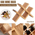 Solid Oak Wine Rack for 4 Bottles, Desktop Bottle Holder