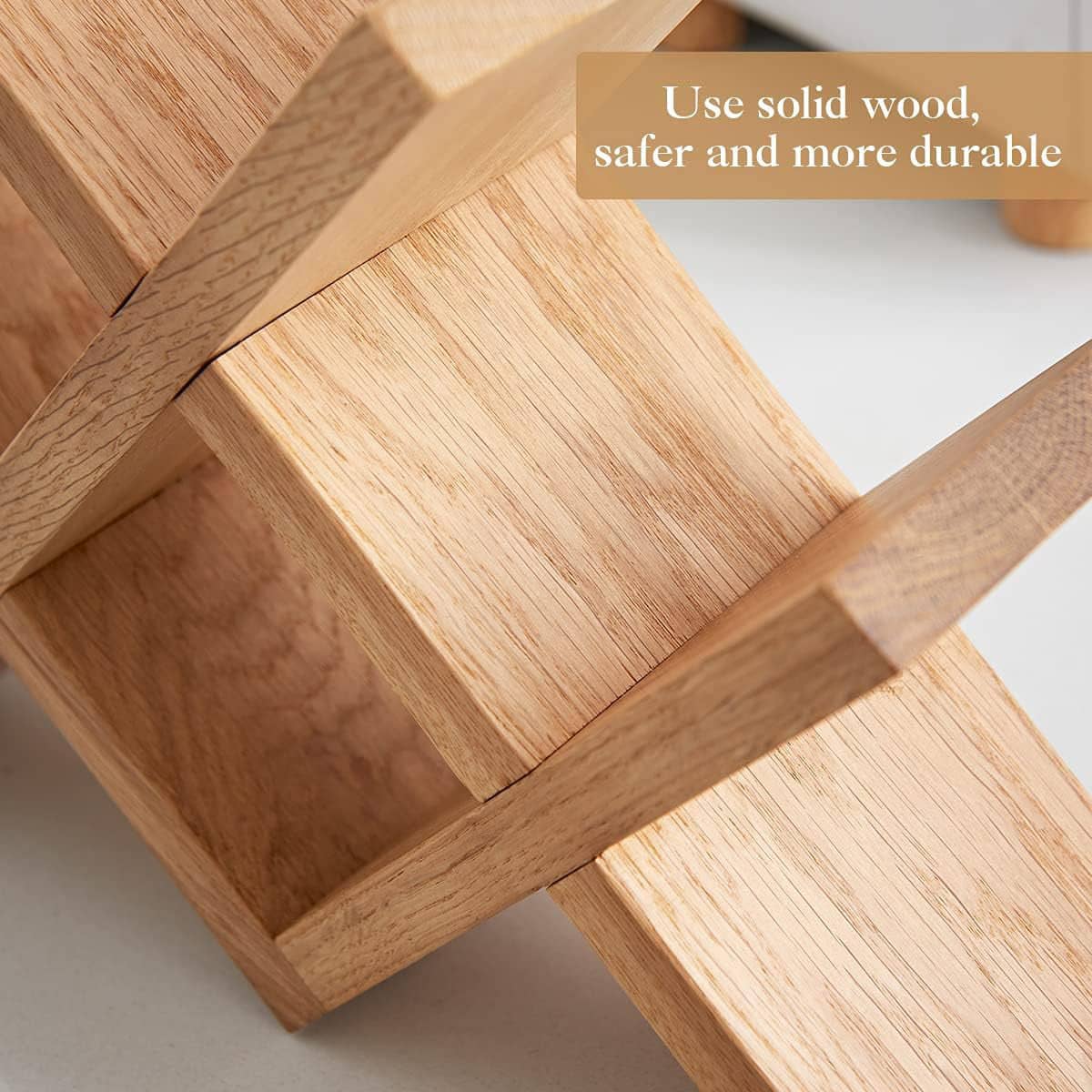 Solid Oak Wine Rack for 4 Bottles, Desktop Bottle Holder - view 4