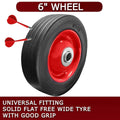 Solid Rubber Cart Wheels, 6 Inch (15 cm), Pack of 2 - view 5