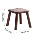 Solid Rubber Wood Small Shoe Bench Stool in Walnut for Entryway - view 3
