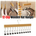 Solid Wood 12 Peg Clip Hanger for Socks, Ties and Scarves, Closet Storage Organiser
