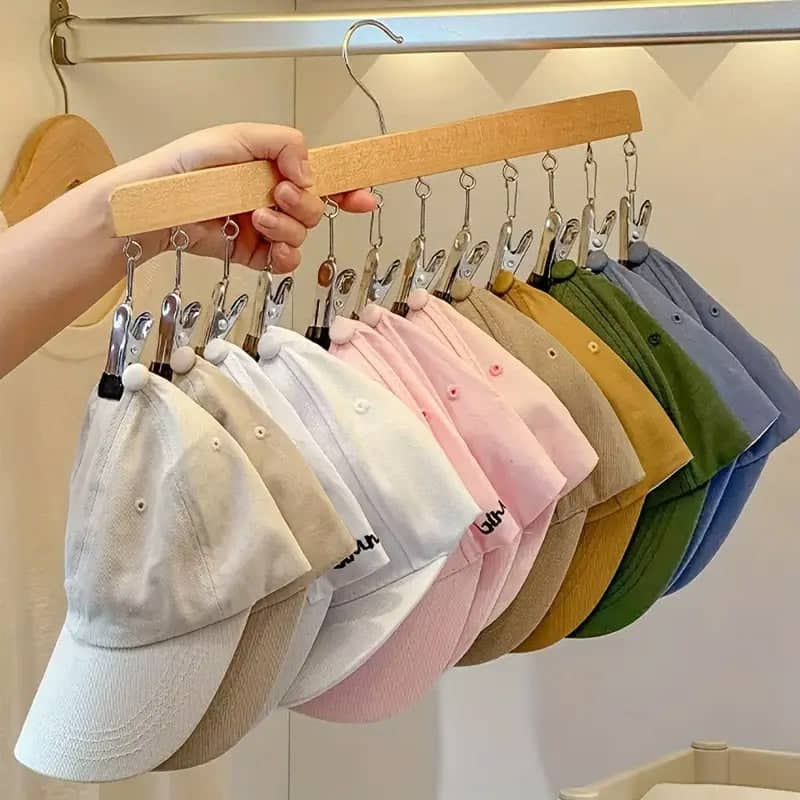Solid Wood 12 Peg Clip Hanger for Socks, Ties and Scarves, Closet Storage Organiser - view 5