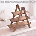 Solid Wood 3 Layer Tray Display Rack, Foldable Dinner Plate Holder Stand - view 5