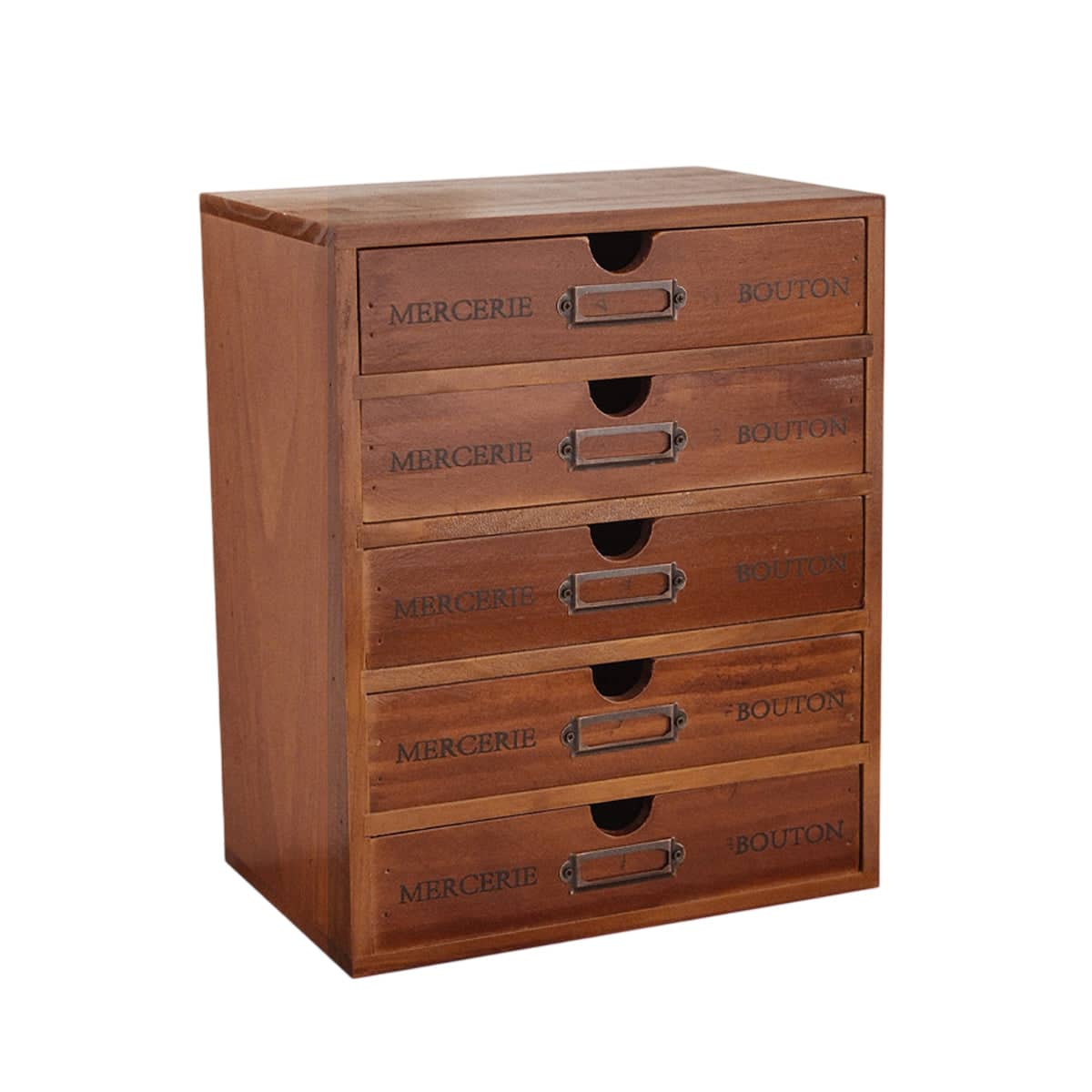 Solid Wood Desktop Storage Box with 5 Drawers, 5 Layers, 31.1 x 25.2 x 17.5 cm