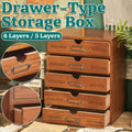 Solid Wood Desktop Storage Box with 5 Drawers, 5 Layers, 31.1 x 25.2 x 17.5 cm - view 2