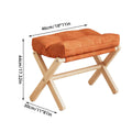 Solid Wood Foldable Foot Stool for Home Office and Bedroom, Portable Seat - Brown - view 4