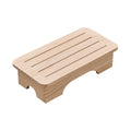 Solid Wood Footrest Stool with Slatted Top for Shoe Changing - Natural Wood