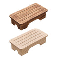 Solid Wood Footrest Stool with Slatted Top for Shoe Changing - Natural Wood - view 3