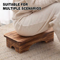 Solid Wood Footrest Stool with Slatted Top for Shoe Changing - Natural Wood - view 5