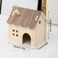 Solid Wood Hamster House Hideout Hut for Small Animals with DIY Assembly - view 3