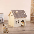 Solid Wood Hamster House Hideout Hut for Small Animals with DIY Assembly - view 4
