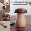 Solid Wood Mushroom Toothpick Holder - Beech and Black Walnut
