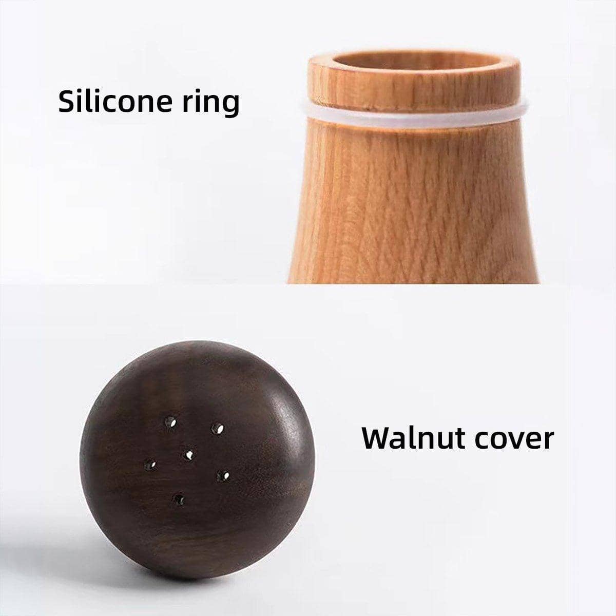 Solid Wood Mushroom Toothpick Holder - Beech and Black Walnut - view 4