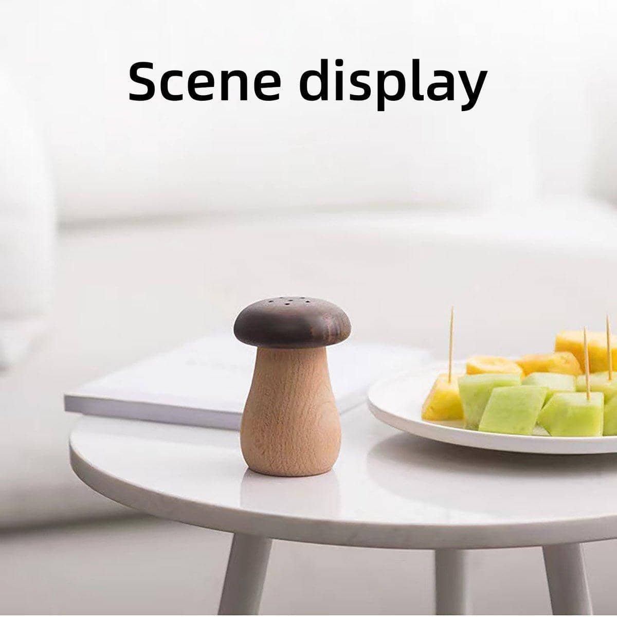 Solid Wood Mushroom Toothpick Holder - Beech and Black Walnut - view 5