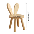 Solid Wood Rabbit Ear Stool with Backrest for Entryway and Living Room - view 3
