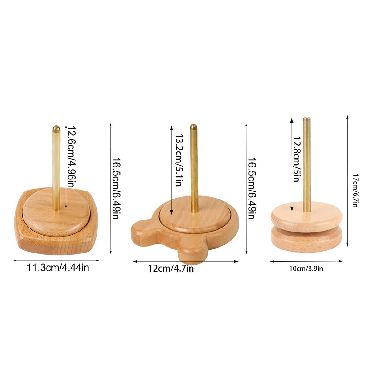 Solid Wood Rotatable Yarn Holder for Knitting Crocheting Weaving Craft - Bear Shape, 12 cm - view 4