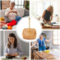 Solid Wood Rotatable Yarn Holder for Knitting Crocheting Weaving Craft - Bear Shape, 12 cm - view 5