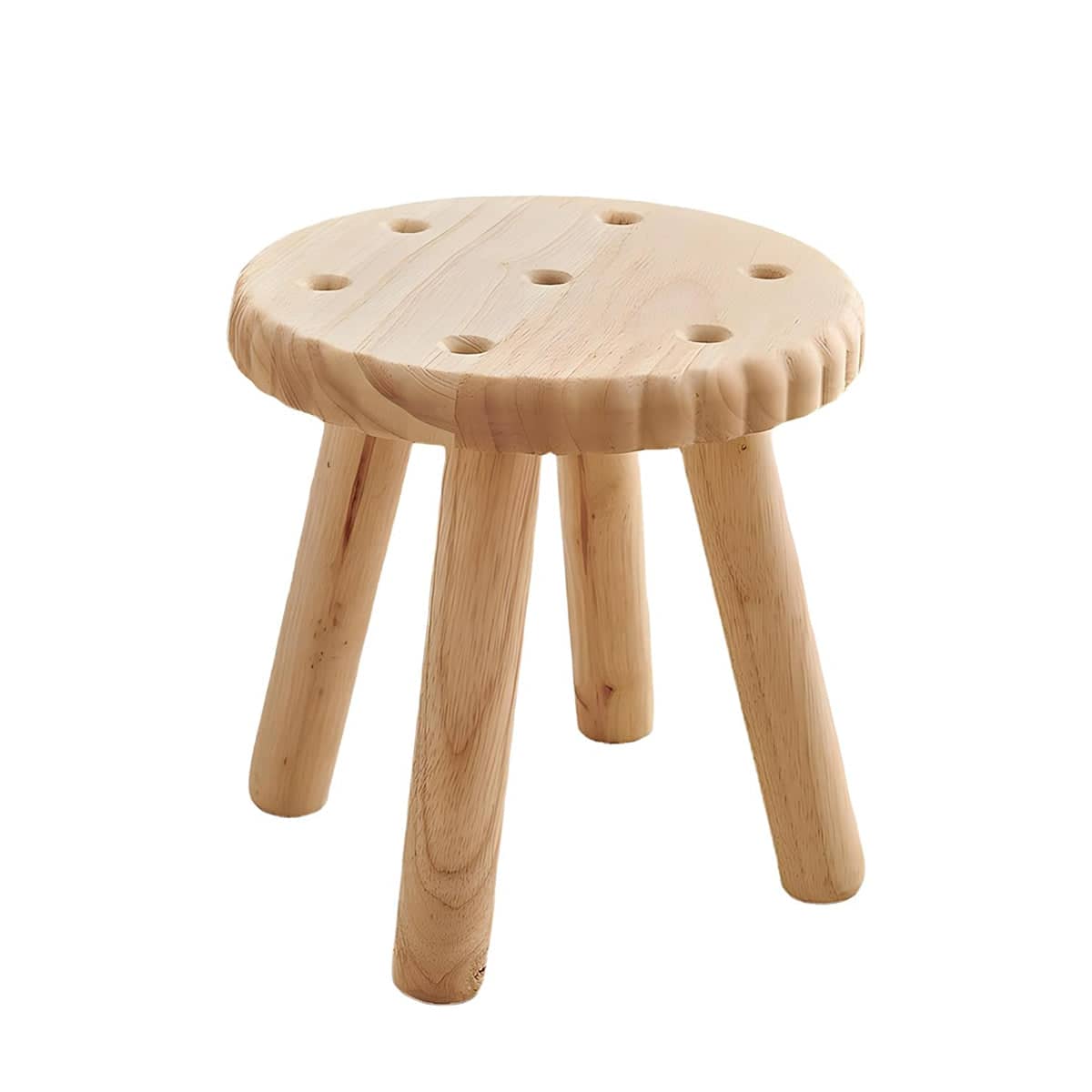 Solid Wood Round Stool for Entryway and Living Room - view 2