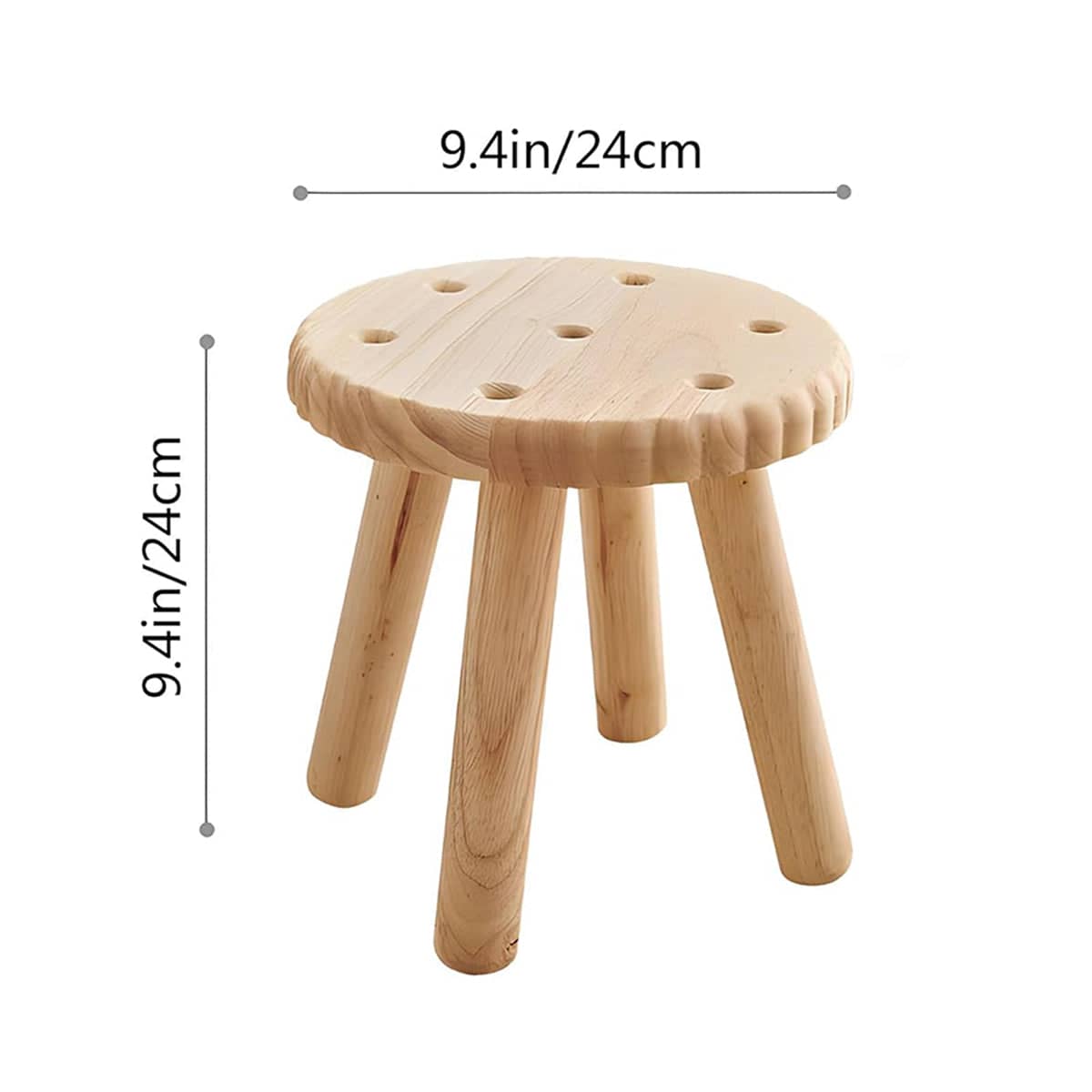 Solid Wood Round Stool for Entryway and Living Room - view 3