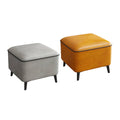 Solid Wood Shoe Bench Stool with Leather Seat - Orange, Large - view 3