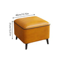 Solid Wood Shoe Bench Stool with Leather Seat - Orange, Large - view 4
